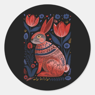 Easter Bunny Rabbit Spring Norwegian Scandinavian Classic Round Sticker
