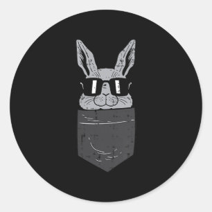 Easter Bunny Rabbit Sunglasses Pocket Cool Men Wom Classic Round Sticker
