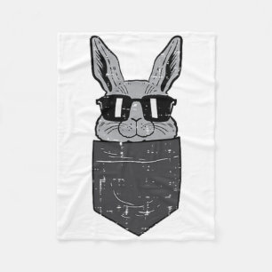 Easter Bunny Rabbit Sungles Pocket Cool Men Women Fleece Blanket