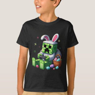 Easter Bunny Rabbit Video Game Pixel For Boys Kids T-Shirt