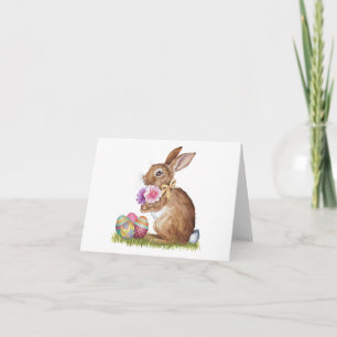 Easter Bunny Rabbit with Easter Eggs BLANK Card