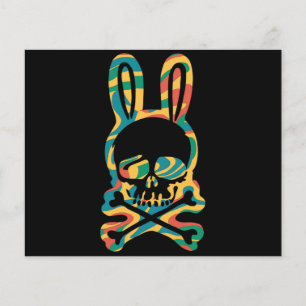 Easter Bunny Retro Tie Dye Bunny Skull Cross Bone Flyer