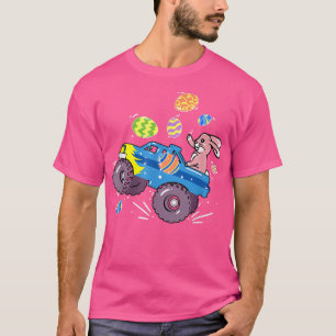 Easter Bunny Riding Monster Truck Cute Boys Kids T T-Shirt