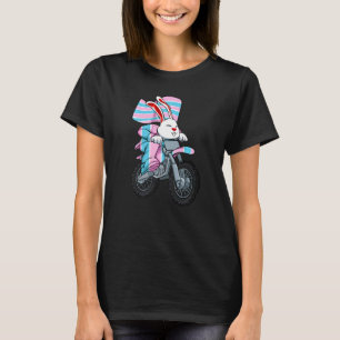Easter Bunny Ridng Motorcycle Lgbt Q Transgender P T-Shirt