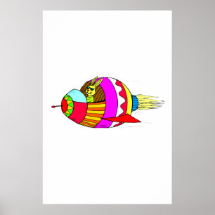 Easter Bunny Rocketeer Poster