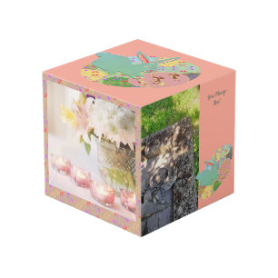 Easter Bunny Rose Eggs Photo Cube