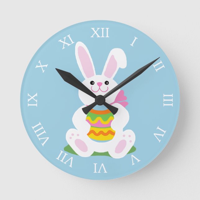 Easter Bunny Round Clock (Front)