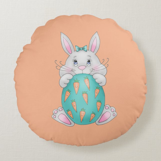 Easter Bunny Round Cushion (Front)