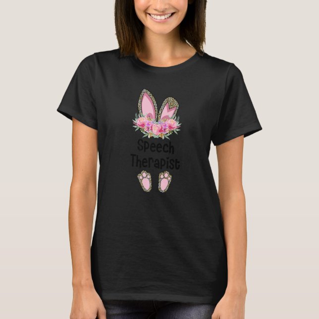 Easter Bunny School Rabbit Team Leopard Speech The T-Shirt (Front)
