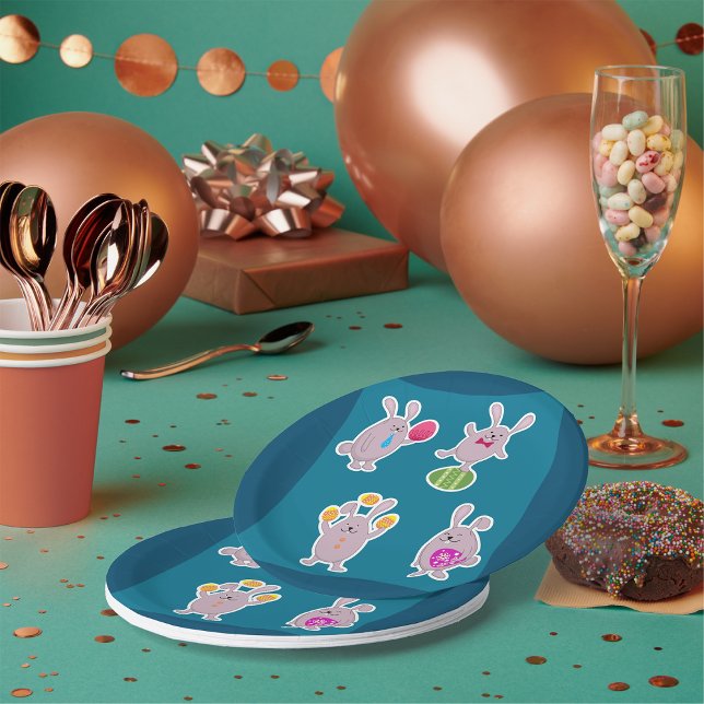 Easter Bunny Set with Colourful Eggs Paper Plate (Creator Uploaded)