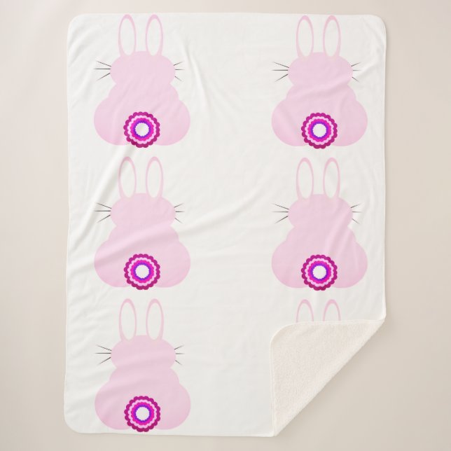 Easter Bunny Sherpa Blanket (Front)