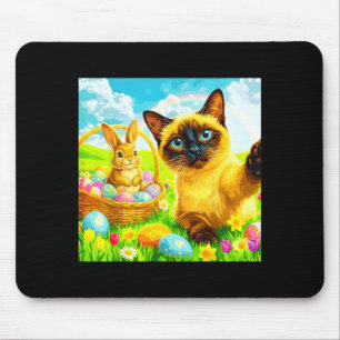 Easter Bunny Siamese Cat Selfie Rabbit Kitten Meme Mouse Pad