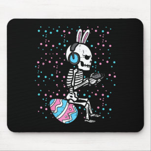 Easter Bunny Skeleton Gamer Funny Gaming Boys Kids Mouse Pad