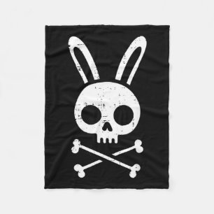 Easter Bunny Skull Cross Bones Rabbit Goth Men Fleece Blanket