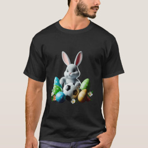 Easter Bunny Soccer Football Lover Boys Girls Kids T-Shirt