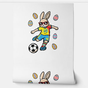 Easter Bunny Soccer Kick Rabbit Football Boys Kids Wallpaper