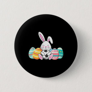 Easter Bunny Soccer Ll Sports Cute Gift Idea 6 Cm Round Badge