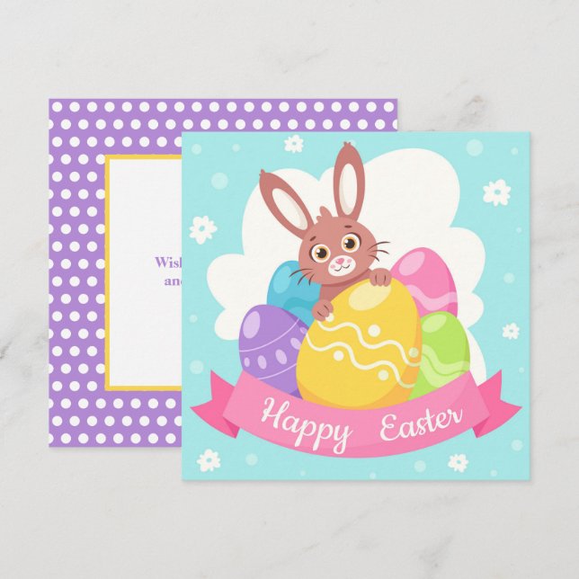 Easter Bunny Spring Card (Front/Back)
