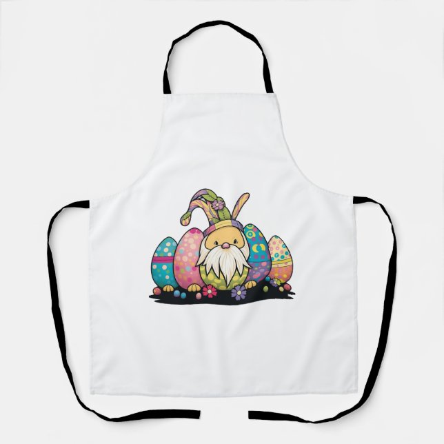 Easter Bunny Spring Cute Gnome Easter Egg Hunting  Apron (Front)