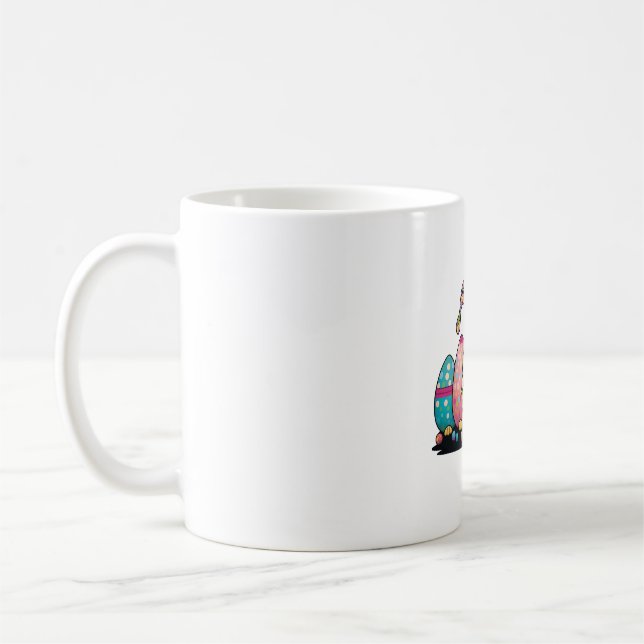 Easter Bunny Spring Cute Gnome Easter Egg Hunting  Coffee Mug (Left)