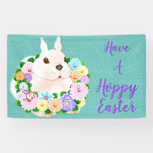 Easter Bunny Spring Garden Banner (Horizontal)