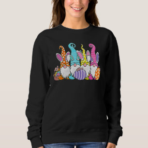 Easter Bunny Spring Gnome Easter Egg Hunting And B Sweatshirt