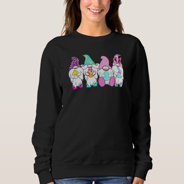 Easter Bunny Spring Gnome Easter Egg Hunting And B Sweatshirt (Front)