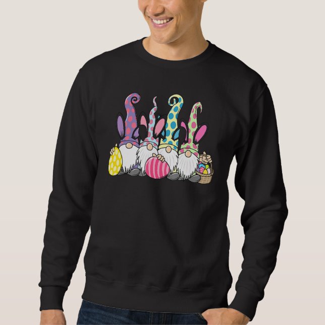 Easter Bunny Spring Gnome Easter Egg Hunting And B Sweatshirt (Front)