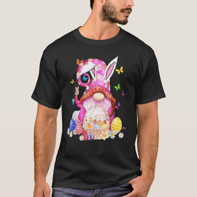 Easter Bunny Spring Gnome Easter Egg Hunting And B T-Shirt (Front)