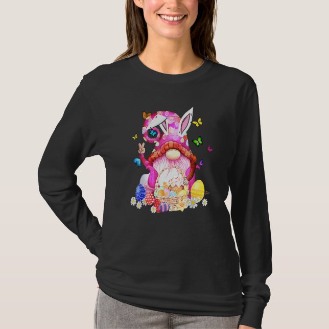 Easter Bunny Spring Gnome Easter Egg Hunting And B T-Shirt (Front)