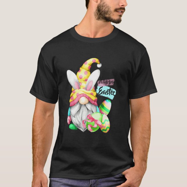 Easter Bunny Spring Gnome Easter Egg Hunting And B T-Shirt (Front)