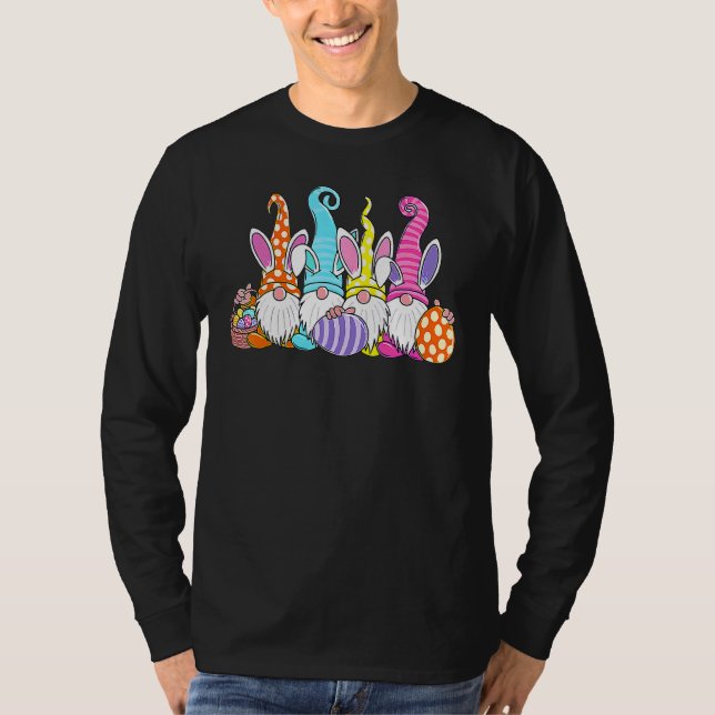 Easter Bunny Spring Gnome Easter Egg Hunting And B T-Shirt (Front)