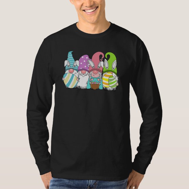 Easter Bunny Spring Gnome Easter Egg Hunting And B T-Shirt (Front)