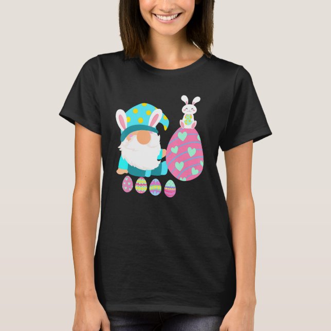 Easter Bunny Spring Gnome Easter Egg Hunting And B T-Shirt (Front)