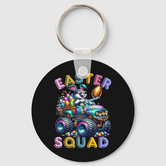 Easter Bunny Squad Humour Egg Hunting Day  Key Ring (Front)