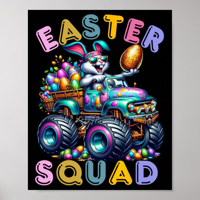 Easter Bunny Squad Humour Egg Hunting Day  Poster (Front)