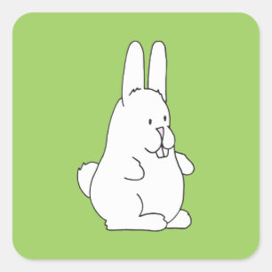 Easter bunny square sticker