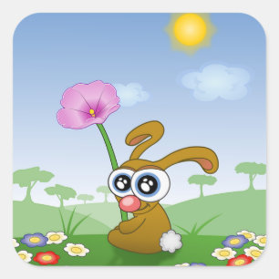 Easter Bunny Square Sticker