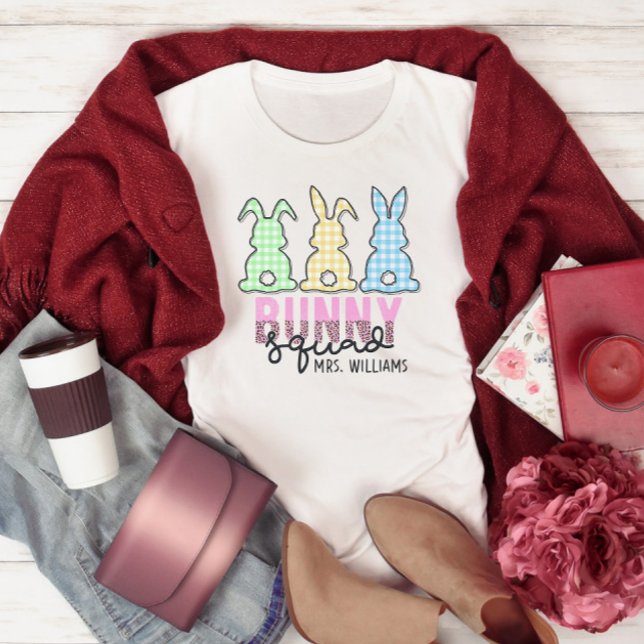 Easter Bunny Square Teacher Grade Level Team T-Shirt (Creator Uploaded)