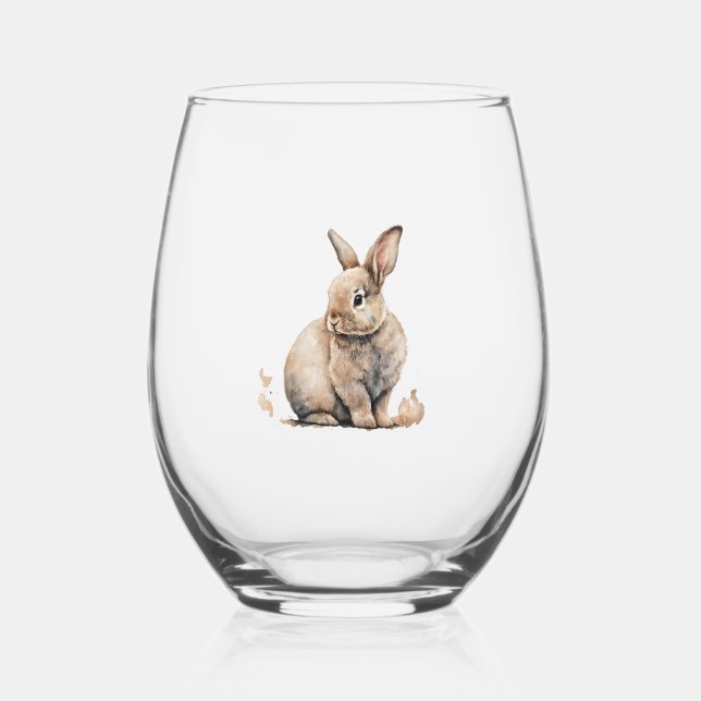 Easter Bunny        Stemless Wine Glass (Front)