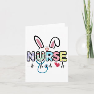 Easter Bunny Stethoscope Heartbeat Medical Nurse D Card