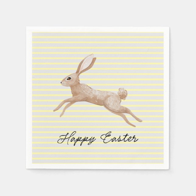 Easter Bunny Striped  Napkin (Front)