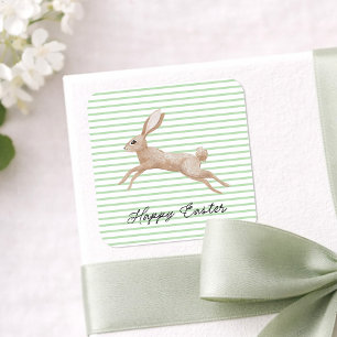 Easter Bunny Striped  Square Sticker