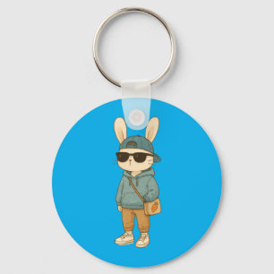 Easter Bunny Sungles Cute Cool Rabbit Spring Boys Key Ring