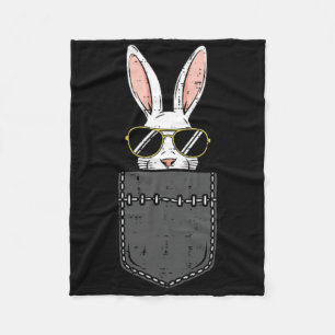 Easter Bunny Sungles Pocket Cool Rabbit Men Women  Fleece Blanket