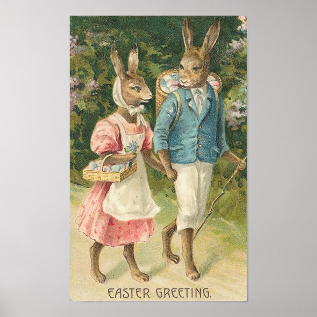Easter Bunny Sweethearts Vintage Poster (Front)