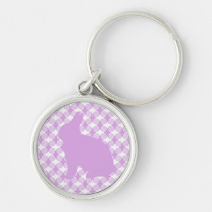 Easter Bunny Swirls Keychain, Lavender Key Ring