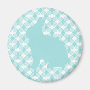 Easter Bunny Swirls Magnet, Light Blue Magnet