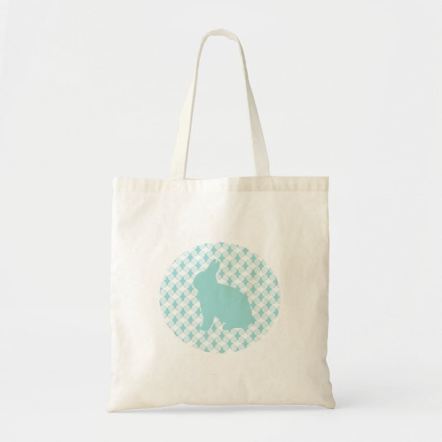 Easter Bunny Swirls Totebag, Light Blue Tote Bag (Front)