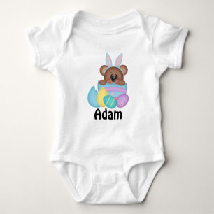 Easter Bunny Teddy Bear in Easter Egg Infant Wear Baby Bodysuit